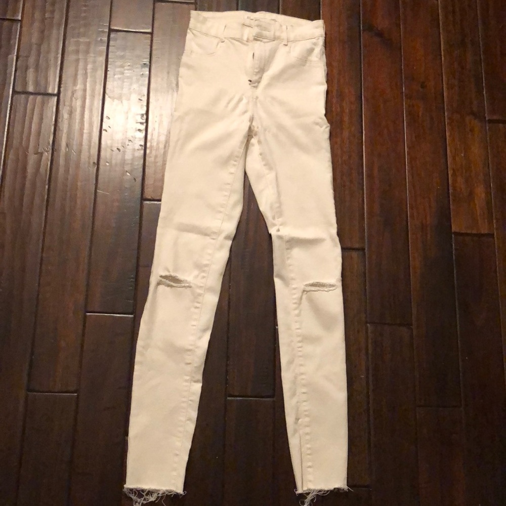 Zara super stretchy cream colored jeans